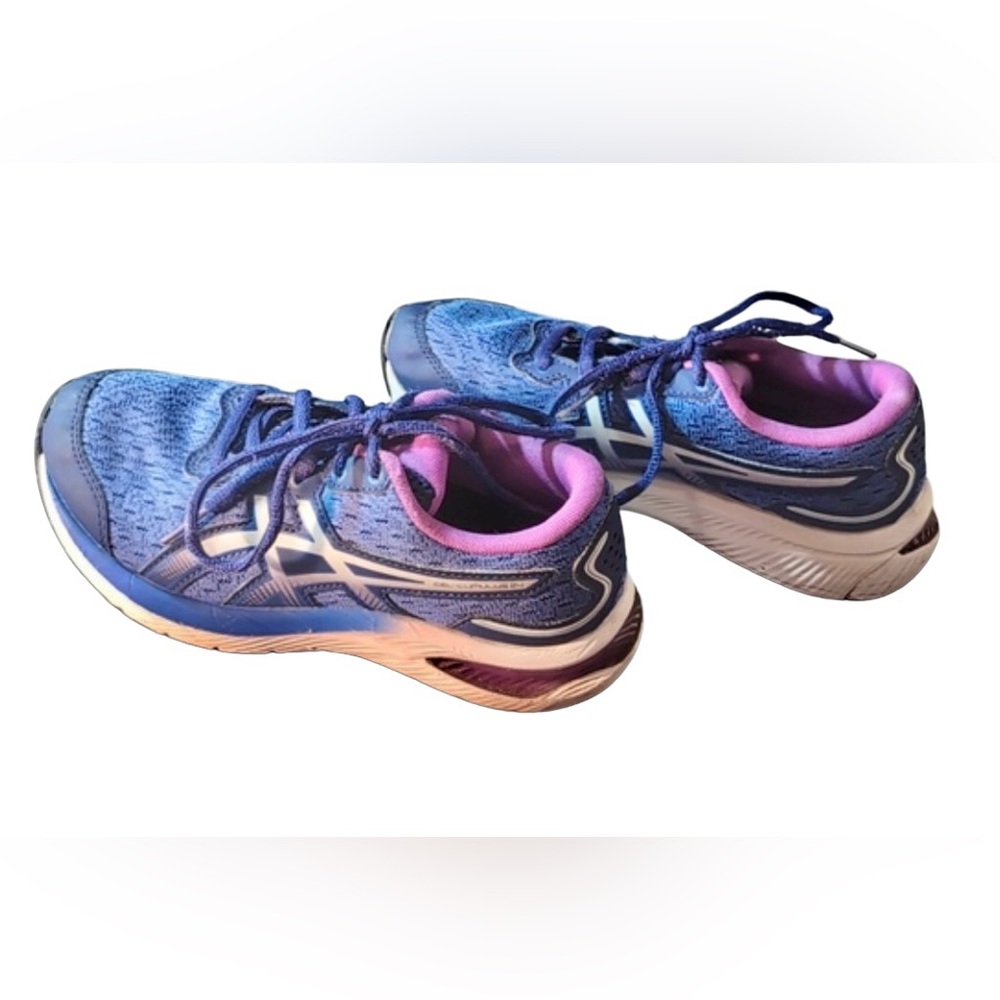 ASICS Gel Cumulus 24 Kids Sneakers Size 3 Blue Purple Running Shoes 1014A270